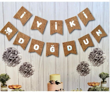 Kraft Zemin İyi Ki Doğdun Gümüş Banner